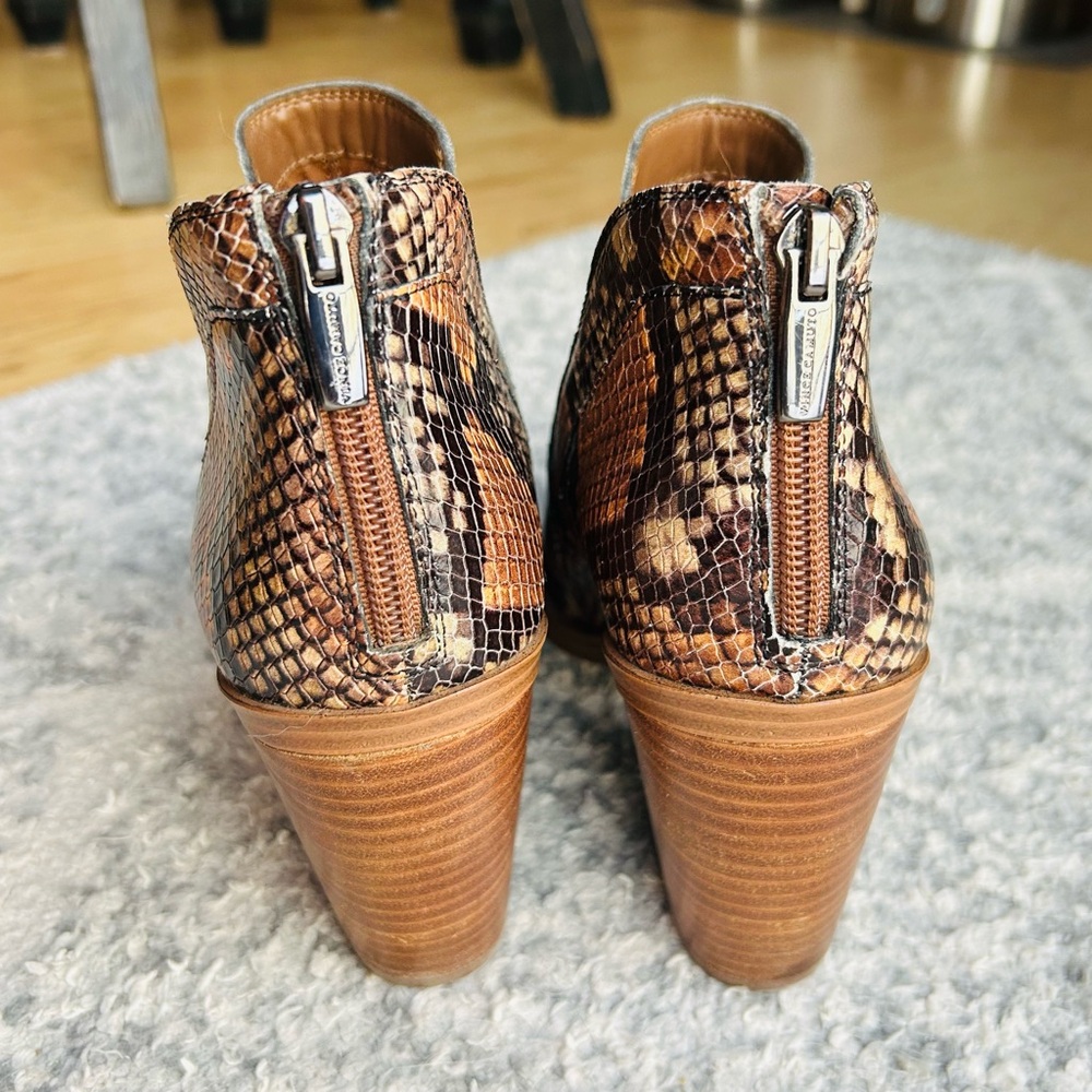 Vince Camuto Brown Snakeskin Ankle Booties - Picture 5 of 8